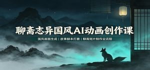 聊斋志异国风AI动画创作课:国风画面生成,故事脚本打磨,聊斋短片制作全流程-大象聊项目