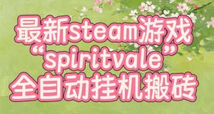 最新steam爆火游戏spiritvale，单窗口日入100+，可矩阵操作，全套保姆级教程【揭秘】-大象聊项目