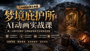 梦境庇护所AI动画实战课：7.6W粉丝博主亲授第一人称POV制作，从零起步到多平台发布变现全流程-大象聊项目