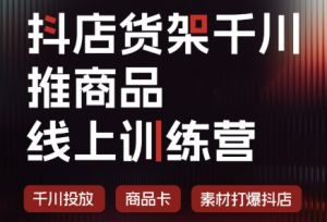 抖店货架千川推商品线上训练营(更新8月)-大象聊项目