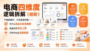 电商四维度逻辑拆解(初阶)不堆砌操作，只讲底层判断——为什么选品比投流重要、货盘如何决定上限、不同平台该走哪条路-大象聊项目