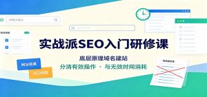 实战派SEO入门研修课:底层原理域名建站,分清有效操作与无效时间消耗-大象聊项目
