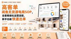 高客单闲鱼无货源电商SOP,全套精细化运营流程,新手也能快速出单-大象聊项目