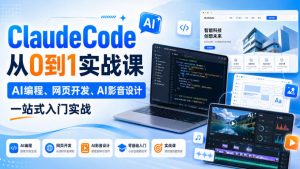 ClaudeCode从0到1实战课,AI编程、网页开发、AI影音设计一站式入门实战-大象聊项目