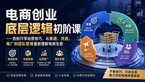 电商创业底层逻辑初阶课——告别只学运营技巧，从赛道、货盘、推广到团队管理重新理解电商生意-大象聊项目