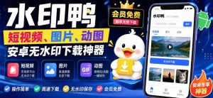 水印鸭–短视频/图片/动图无水印下载，更新支持抖音、快手，小红书，新增豆包、即梦ai、qq频道、视频号等共计20个平台-大象聊项目