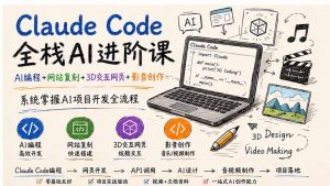 Claude Code全栈AI进阶课;AI编程+网站复刻+3D交互网页+影音创作,系统掌握AI项目开发全流程-大象聊项目