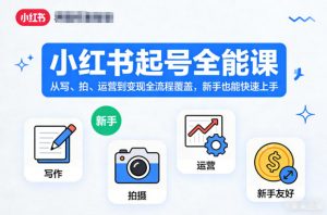 小红书起号全能课,从写、拍、运营到变现全流程覆盖,新手也能快速上手(更新)-大象聊项目
