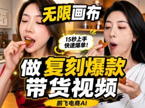 无限画布实操教程,搭一个炸裂级黑科技工作流——一键复刻爆款带货视频-大象聊项目