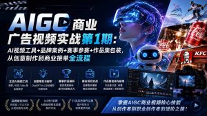 AIGC商业广告视频实战第1期：AI视频工具+品牌案例+赛事参赛+作品集包装，从创意制作到商业接单全流程-大象聊项目