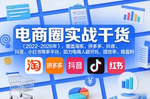 电商圈实战干货(2023-2026年)，覆盖淘系、拼多多、抖音、小红书等多平台，助力电商人避开坑、提效率、稳盈利(更新08月22日)-大象聊项目