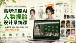 高辨识度AI人物捏脸设计系统课，从模型默认脸，到主动设计人物，摆脱AI同质脸-大象聊项目