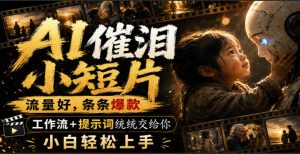 AI催泪小短片,流量好,条条爆款,工作流+提示词统统交给你,小白轻松上手-大象聊项目