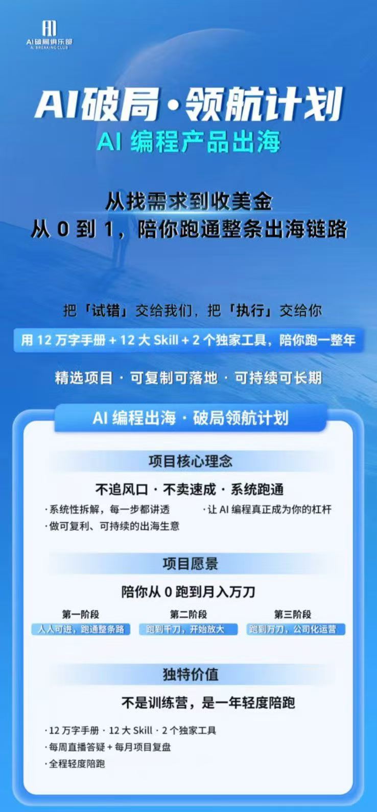 图片[1]-AI编程产品出海领航计划-更新：12万字手册+12大Skill+2个独家工具，从找需求到上线收美金跑通全链路-大象聊项目