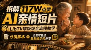 拆解117W点赞AI亲情短片，LibTV喂饭级全流程教学，分镜脚本+全套可直接复制提示词分享-大象聊项目