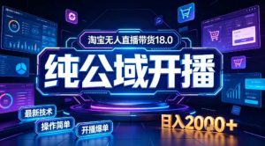 淘宝无人直播带货，公域+私域实时更新迭代玩法，稳定开播变现做，可矩阵【揭秘】-大象聊项目