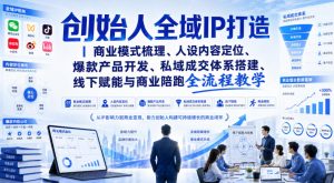 创始人全域IP打造｜商业模式梳理、人设内容定位、爆款产品开发、私域成交体系搭建、线下赋能与商业陪跑全流程教学-大象聊项目