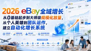 2026 eBay全域增长，从0基础起步到大师级规模化放量，从个人英雄到团队运作，建立自动化增长系统-大象聊项目