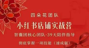 四朵花-小红书店铺专项实战营，​专项类目开店跑通全流程，彻底掌握一项技能(速成版)-大象聊项目