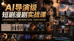 AI导演级短剧漫剧实战课,从单条视频到连续大片,掌握AI影视生产全流程,开启你的AI导演之路!-大象聊项目
