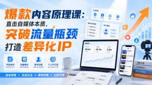 爆款内容原理课：直击自媒体本质，突破流量瓶颈打造差异化IP-大象聊项目