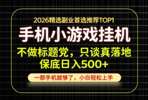 不做标题党，只谈真落地，每天十几分钟，轻松日入500+，长期可做！【揭秘】-大象聊项目