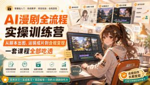 AI漫剧全流程实操训练营，从脚本出图、运镜成片到合规变现，一套课程全部吃透-大象聊项目