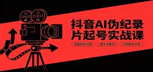 抖音AI伪纪录片起号实战课：完整制作流程，提示词素材，对标账号分析-大象聊项目