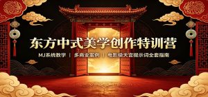 东方中式美学创作特训营：MJ系统教学，多商业案例，电影级天宫提示词全套指南-大象聊项目