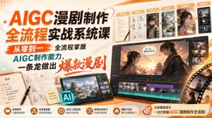 AIGC漫剧制作全流程实战系统课，从零到一全流程掌握AIGC制作能力，一条龙做出爆款漫剧-大象聊项目