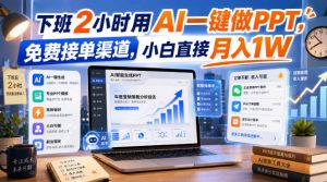 下班2小时用AI一键做PPT，免费接单渠道，小白直接月入1W【揭秘】-大象聊项目