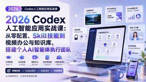 2026 Codex人工智能应用实战课：从零配置、Skill技能到视频办公与知识库，搭建个人AI智能体执行团队-大象聊项目