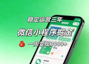 月收益稳定1W+的微信小程序，前期积累客户，后期躺平养老，小白轻松上手-大象聊项目