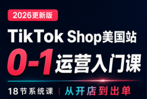 无涯雷神出海·TikTokShop美国站0基础运营课-大象聊项目