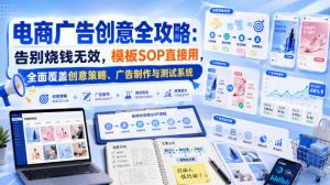 电商广告创意全攻略:告别烧钱无效,模板SOP直接用,全面覆盖创意策略、广告制作与测试系统【原创双语字幕】-大象聊项目