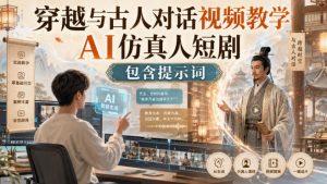 穿越与古人对话视频教学,AI仿真人短剧,包含提示词-大象聊项目