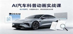 AI汽车科普动画实战课:提示词编写,分镜脚本设计,解说短视频全流程-大象聊项目