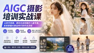 AIGC摄影培训实战课:从软件搭建、素材合成到婚纱儿童写真,系统掌握AI商业样片制作全流程-大象聊项目