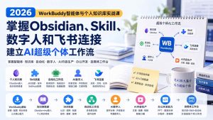 2026 WorkBuddy智能体与个人知识库实战课:掌握Obsidian、Skill、数字人和飞书连接,建立AI超级个体工作流-大象聊项目