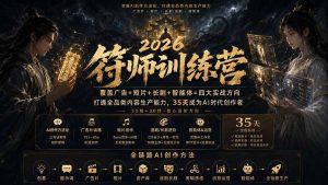 符师训练营-35天成为AI时代创作者,广告+短片+漫剧+智能体四大实战方向,掌握从创意到上线的完整工作流-大象聊项目