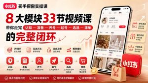 小红书买手橱窗实操课:8大模块33节视频课,带你走完”认知—准备—养号—起号—选品—爆单”的完整闭环-大象聊项目