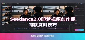 Seedance2.0即梦视频创作课:剧本式视频制作,同款复刻技巧,多行业案例落地教学-大象聊项目