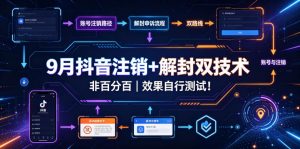 9月抖音注销+解封双技术,非百分百,效果自行测试!-大象聊项目