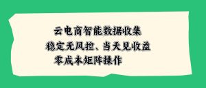 云电商智能数据收集,稳定无风控,当天见收益,零成本矩阵操作-大象聊项目