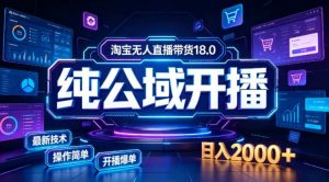 淘宝无人直播带货,公域+私域实时更新迭代玩法,稳定开播变现,一台电脑即可搭建一个日不落直播间【揭秘】-大象聊项目