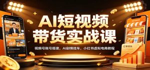 AI短视频带货实战课：视频号账号搭建，AI剧情挂车，小红书虚拟电商教程-大象聊项目