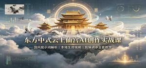 东方中式云上仙宫AI创作实战课:国风提示词解析,本地生成视频,剪辑调参全套教学-大象聊项目