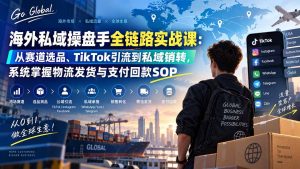 海外私域操盘手全链路实战课:从赛道选品、TikTok引流到私域销转,系统掌握物流发货与支付回款SOP-大象聊项目