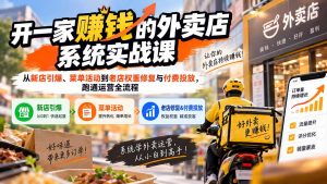 开一家赚钱的外卖店系统实战课:从新店引爆、菜单活动到老店权重修复与付费投放,跑通运营全流程-大象聊项目
