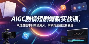 AIGC剧情短剧爆款实战课，从选题剧本到高清成片，解锁短剧副业新赛道(更新0906)-大象聊项目